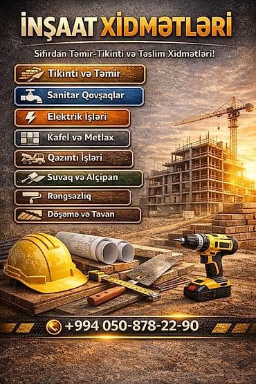 İnşaat xidmətləri – Sıfırdan təmir-tikinti və təhvil işləri Geniş — 1