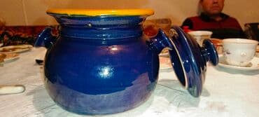 Qazan, rəng - Göy, Keramika, 3 l