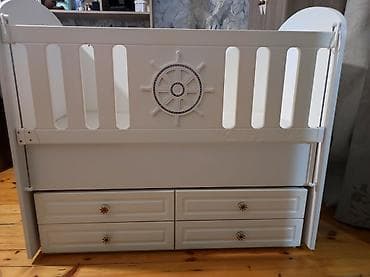 sulu boya: Oğlan və qız üçün, İşlənmiş, Dördbucaq, Beşik, Matras ilə, Yellənmə mexanizmsiz — 4