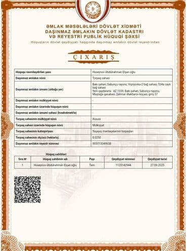 1 комнатные квартиры снять: 3 sot, Tikinti, Mülkiyyətçi, Kupça (Çıxarış) — 2