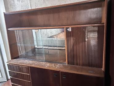 mini drel satilir: Retro vitrinalı bufet şkaf - Material: taxta korpus, laklı səth; — 3