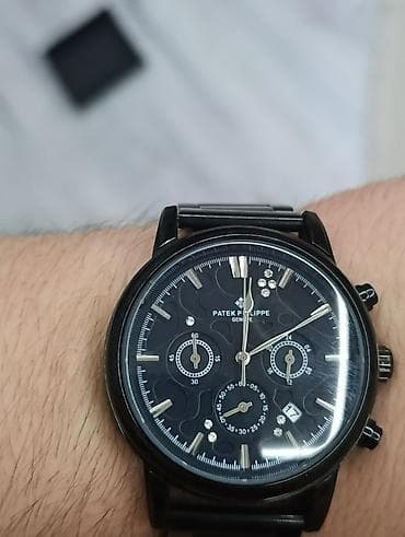 Qara rəngli kişi qol saatı Patek Philips - Korpus və qolbaq: metal — 4
