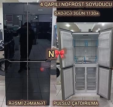 4 qapılı Yoshiro Soyuducu Satılır, rəng - Qara
