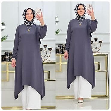 Asimmetrik kəsimli tunik – rahat və zərif günlük tərz - Model: Uzun