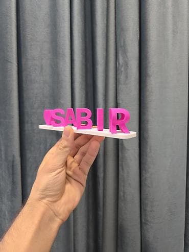 bak: 3D çap ilə hazırlanmış fərdi yazı dekoru - Dizayn: altlıq üzərində — 1