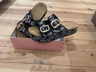 Basanoşka və səndəllər: Ölçü: 39, rəng - Qara, Yeni — 1