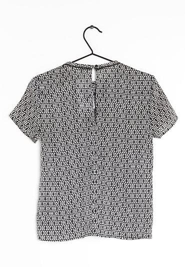 şort: Pepe Jeans qadın bluzası - Rəng/naxış: qara üzərində krem-ağ — 2