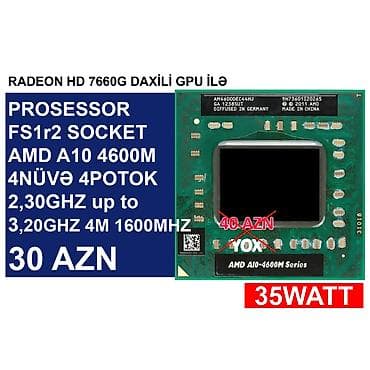 Prosessor “LGA FS1r2 AMD A10-4600M” ⭐LGA FS1r2 AMD A10-4600M