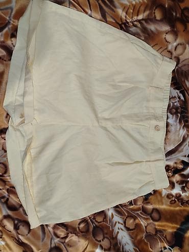 beli: Acıq sarı rəng şort (skort) - Model: Şort kimi rahat, etek görünüşlü — 2