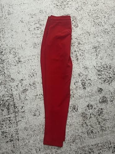 Женская одежда: Qadın qırmızı şalvar - Rəng: tünd qırmızı - Kəsim: dar/konus formalı — 3