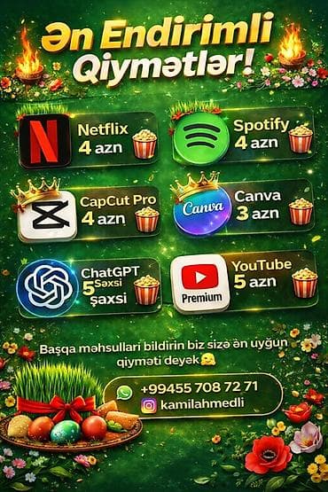 xalça yuma 1 azn: Rəqəmsal xidmətlərə sərfəli abunə paketləri - Netflix – 4 AZN - — 1