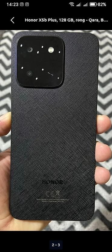 katv kart: Honor X5b Plus, 128 GB, rəng - Qara, Zəmanət, Barmaq izi, Simsiz şarj — 1