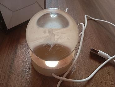 sehne isiqlari: 3D Crystal Ball Night Light – USB ilə işləyən dekorativ gecə işığı - — 3
