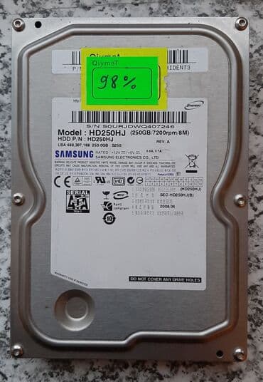 Планшеты: Personal kompüter üçün HDD - sərt disk - hard disk 250GB 98% HDD - — 1