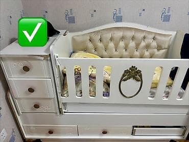 Oğlan və qız üçün, İşlənmiş, Dördbucaq, Beşik, Dəstsiz, Matras ilə, Yellənmə mexanizmsiz