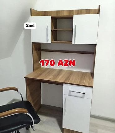 Düz masa, Polkalı, Siyirməli, Sadə laminat, Zəmanətsiz, Kredit yoxdur