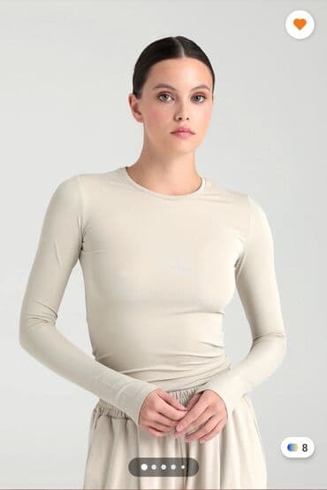 köynək: Uzunqol qadın köynəyi – bej rəng - Material: zərif, elastik və bədənə — 1