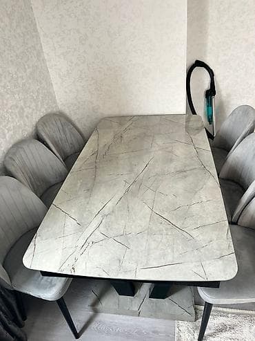 oglan otagi mebelleri: Mətbəx üçün, Açılmayan, Dördbucaq masa, 6 stul — 1