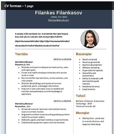 otelde iş: Xidmət: Peşəkar CV hazırlanması - Müasir, diqqətt çeken CV - 1 — 4