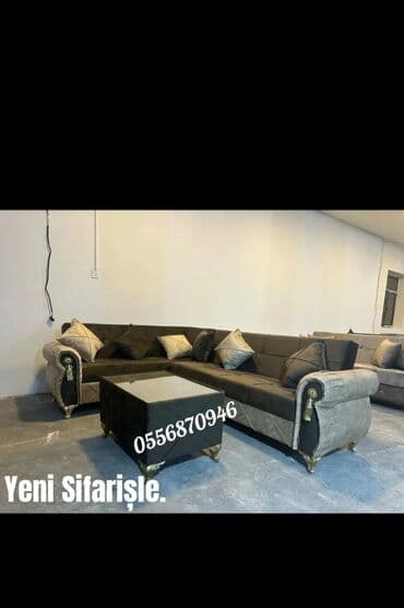 2 mərtəbəli kravatlar: Künc divan, Qonaq otağı üçün, Parça, Bazalı, Açılan — 9