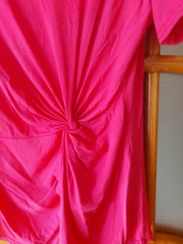 женские удлиненные футболки: Qadın bluz/kofta – çəhrayı - Parlaq çəhrayı rəng - Yumşaq, axıcı — 2