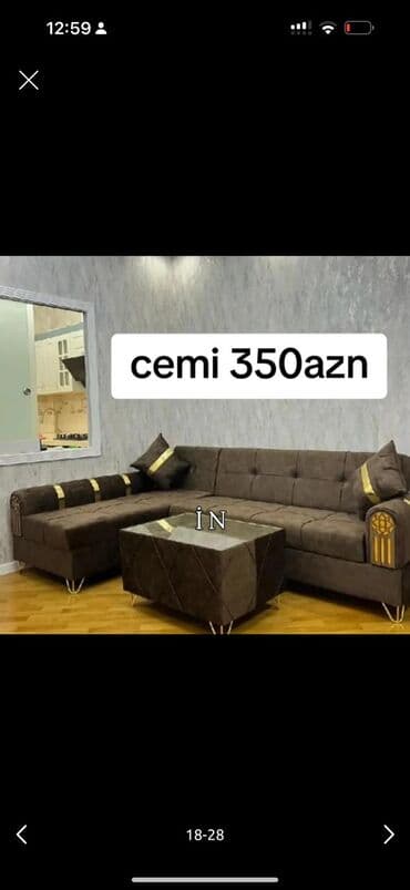 Divanlar: Yeni, Künc divan, Qonaq otağı üçün, Açılmayan, Azərbaycan — 1