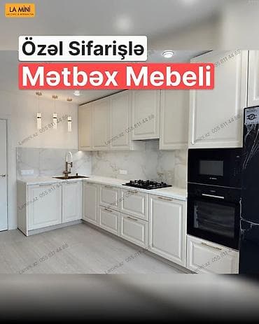 Özəl sifarişlə mətbəx mebeli - Klassik dizaynlı, açıq rəng panellər lalafo.az -da Özəl sifarişlə mətbəx mebeli - Klassik dizaynlı, açıq rəng panellər