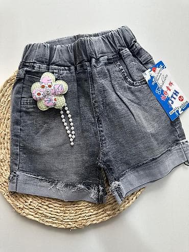 ayaqq: Qız uşaqları üçün denim şort - Rəng: tünd boz/qaraltdılmış denim - — 3