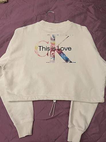 ağ kepka: Svitşot, Calvin Klein, S, rəng - Ağ — 1