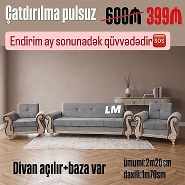 ps divan: Yeni, Divan, 2 kreslo, Divan, Bazalı, Açılan — 1