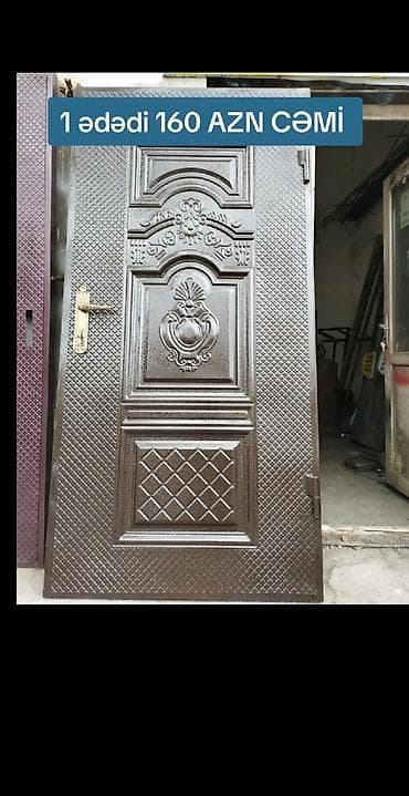 qapi zengleri: Dəmir giriş qapıları – dekorativ relyefli dizayn - Material: qalın — 4
