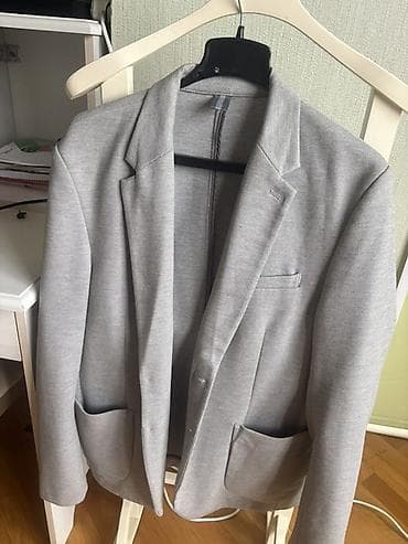 Boz rəngli kişi blazer ceket - Rəng: Açıq boz - Kəsim: Klassik