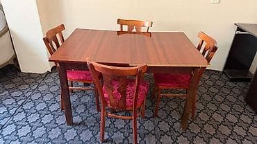 balkon stul: İşlənmiş, Dördbucaq masa, 4 stul — 1