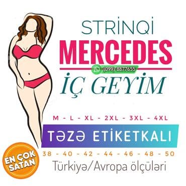 женские трусики из бамбукового волокна: Mersedes Strinqi Tanga (iç geyim qadın alt paltarı) 🔸 Təzə Original — 1