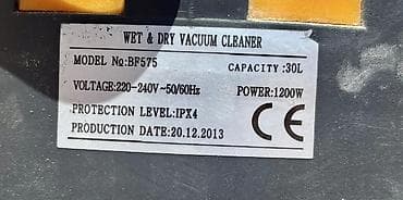 Camry BF575 Sənaye Tipli Tozsoran (Yaş və Quru) Güc və Həcm: 1200W — 2