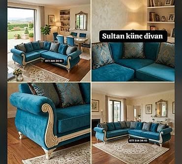 Sultan künc divan - Klassik üslubda künc divan: dərin firuzə rəngli lalafo.az -da Sultan künc divan - Klassik üslubda künc divan: dərin firuzə rəngli