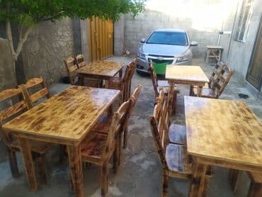 Ev üçün mebel: Bağ evləri və restoran (kafelər ) üçün masa ve stullar. İstənilən — 5