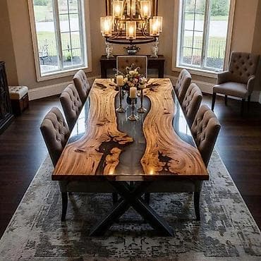 stulllar: Qonaq masası, Yeni, Açılmayan, Epoksid, Dördbucaq masa — 1