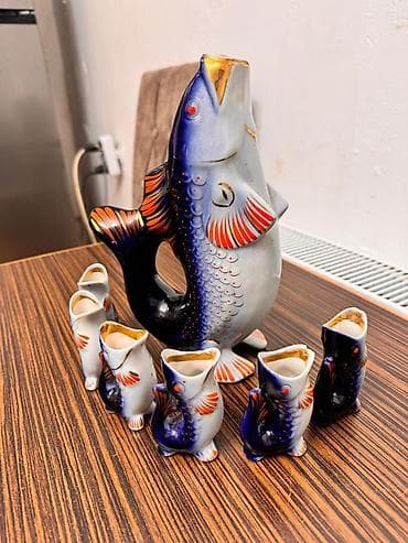 Porcelan “balıq” dəstı – sürahi və stəkanlar - Material