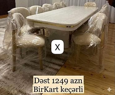 Modern yemək otağı dəsti - Dəst tərkibi: iri ölçülü düzbucaqlı masa +