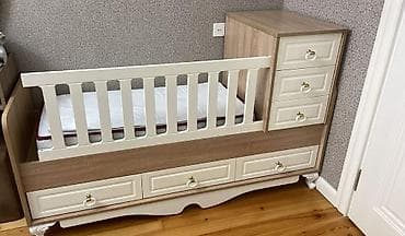 Для девочки и мальчика, Четырехугольная, Колыбель, С матрасом, Без механизма качания — 1