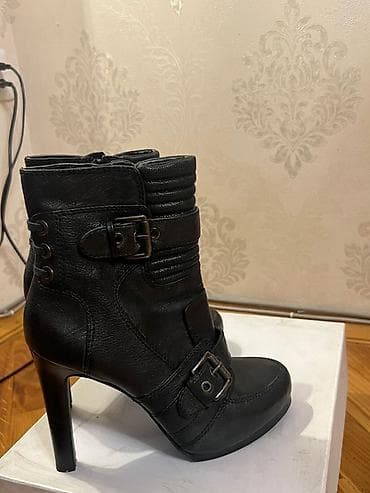 Qadınlar üçün qara qısa boğazlı ayaqqabı (ankle boot) nine west — 4