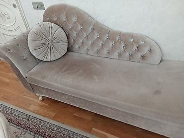 işdənmiş mebelər: Klassik üslubda, boudoir tipli şezlonq/mini divan - Rəng: bej-qəhvəyi — 3