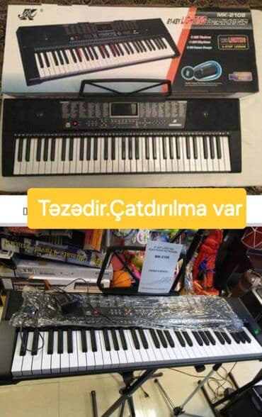 uşaq ucun qulaqlıq: Yeni öyrənənlər üçün. 5 oktava, 61 klaviş 255 cür səs tonları 255 — 7