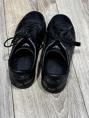 yaz basanoşkalar: EA7 Emporio Armani kişi krossovkası - Rəng: Tam qara - Material: Üst — 2