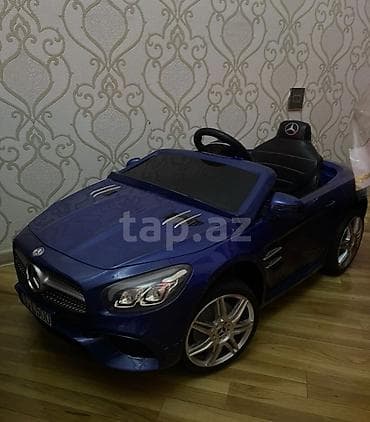 Uşaq üçün elektrik maşınları: Uşaq üçün elektrikli minik maşını – Mercedes-Benz üslubunda, mavi — 2