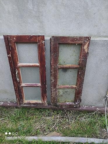 Taxta pəncərə çərçivələri – 2 ədəd - Material: kütləvi taxta çərçivə — 1