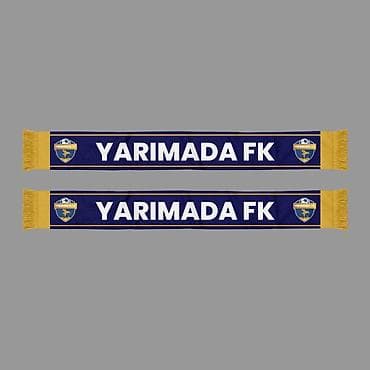 Digər aksesuarlar: YARIMADA FK azarkeş şərfi - Rənglər: tünd göy əsas, sarı uclar və — 1