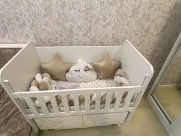 Bağ, çöl mebeli: Oğlan və qız üçün, Dördbucaq, Beşik, Dəst ilə, Matras ilə, Yellənmə mexanizmsiz — 4