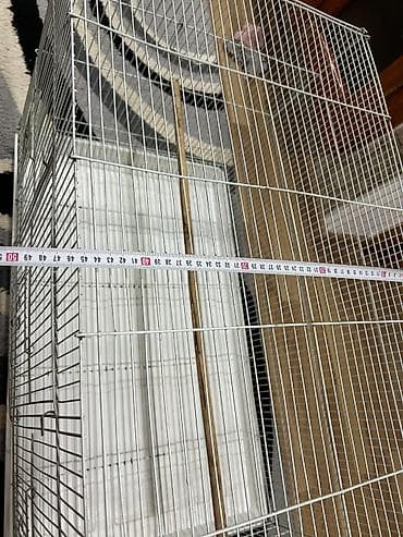 afcarka bala: Böyük ölçülü quş qəfəsi - Material: möhkəm metal tor, ağ rəng - — 8